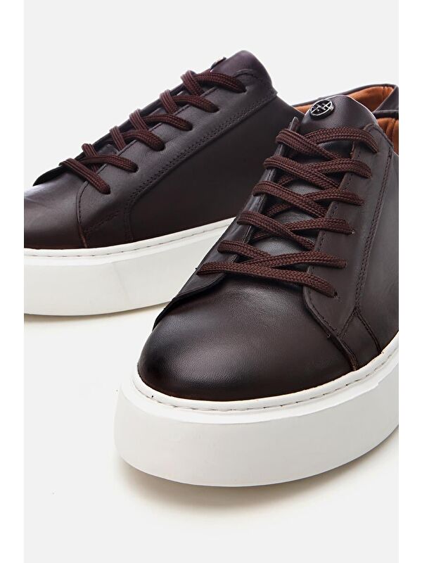 Erkek Deri Kahverengi Hafif Tabanlı Spor Ayakkabı - Görsel 4