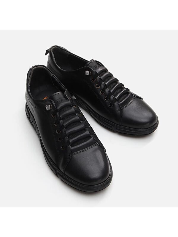 Hakiki Deri Siyah Erkek Spor Ayakkabı - Görsel 4