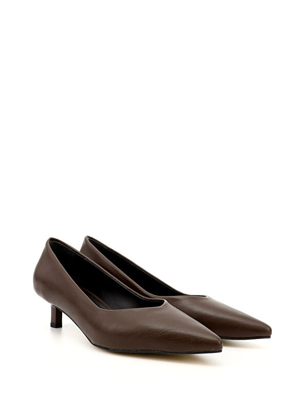 Kadın ÇİKOLATA KAHVE Sivri Burun İnce Topuklu Stiletto - Görsel 3