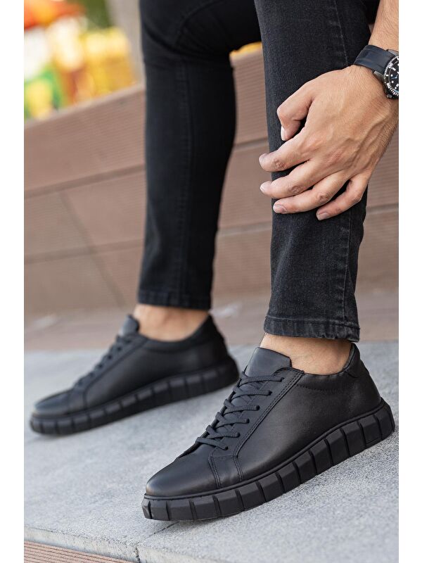 D075 Hakiki Deri Günlük Ortopedik Erkek Spor Ayakkabı - Görsel 3