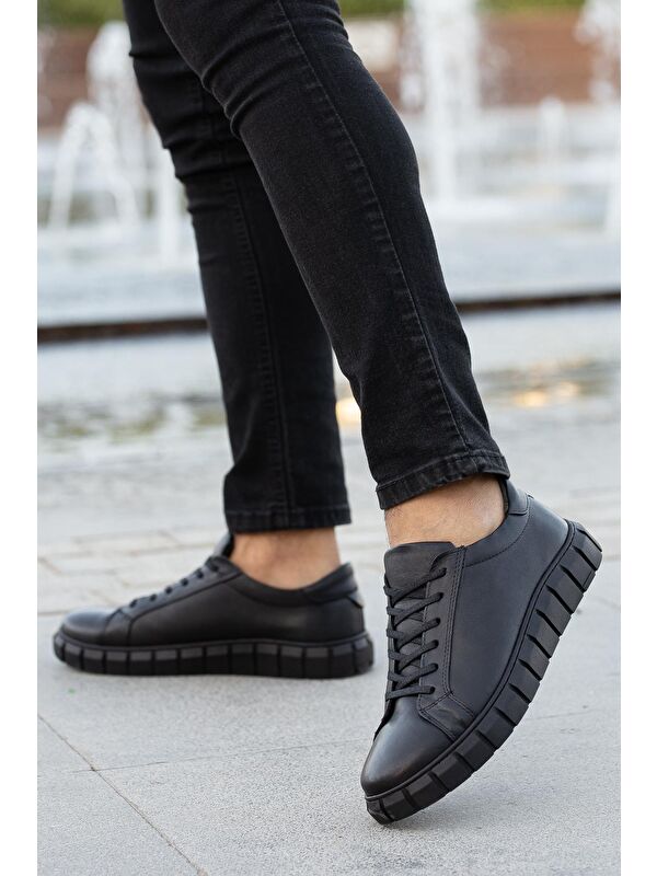 D075 Hakiki Deri Günlük Ortopedik Erkek Spor Ayakkabı - Görsel 5