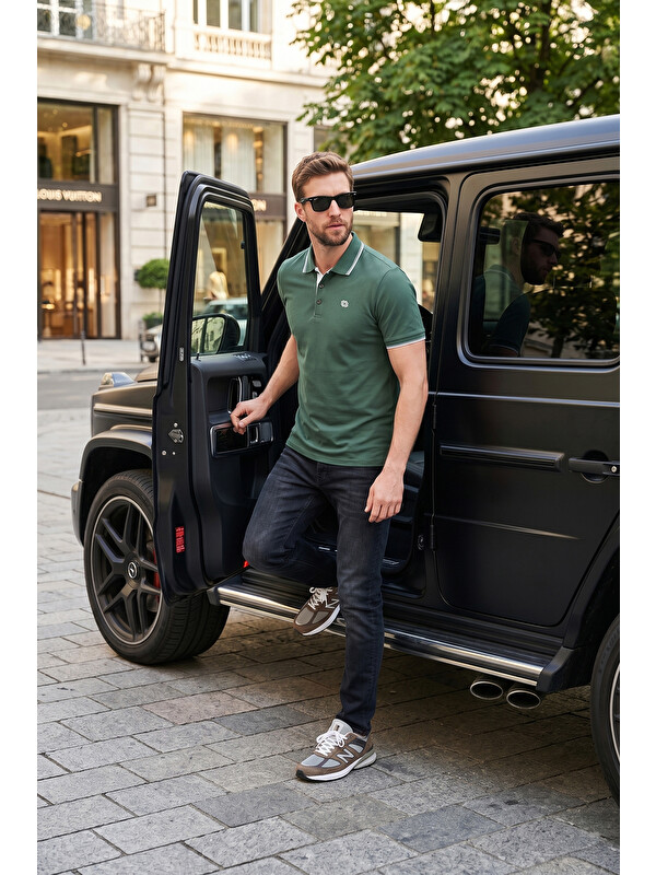 Buratti % 100 Pamuk Düğmeli Slim Fit Erkek Polo Yaka T Shirt 5902118