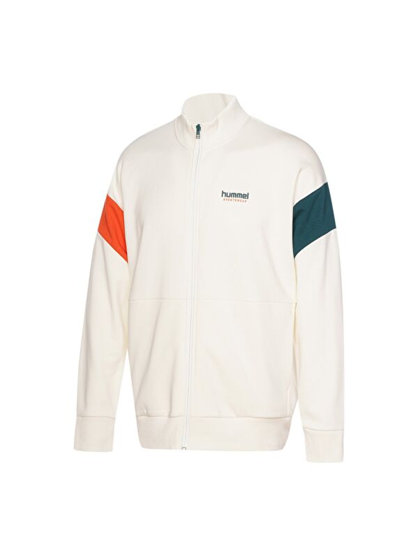 Hummel Lamberti Ekru Dik Yaka Erkek Fermuarlı Sweatshirt Hırka