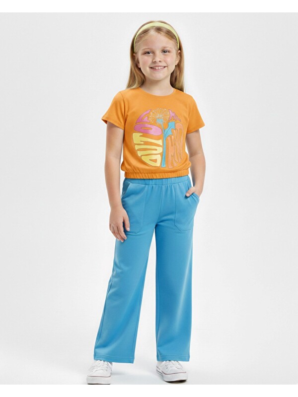 Ege Bebek Kız Çocuk 2-3-4-5-6 Yaş Müslin Pantalonlu Yazlık Takım