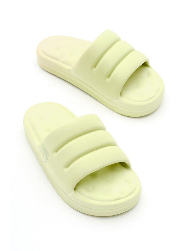 Kadın Çimen Yeşili Rahat Kalıp Dilimli Model Önü Açık Eva Terlik - Görsel 4