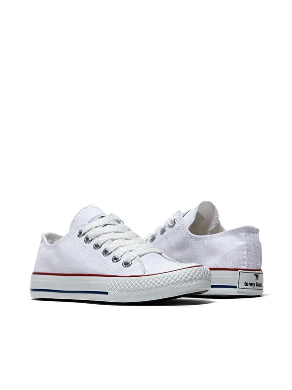 Unisex Beyaz Rahat Kalıp Sneaker Ayakkabı - Görsel 4