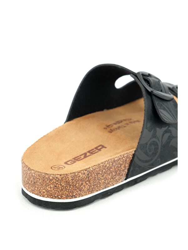 Kadın Yazlık Tasarım Suni Deri Mantar Taban İki Toka Ayarlanabilir Terlik - Görsel 7