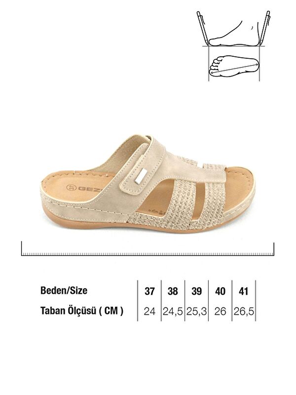 Yazlık Kadın Suni Deri Rahat İç Taban Tek Cırtlı Kemer Ayarlanabilir Günlük Terlik - Görsel 3