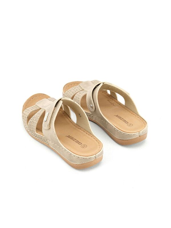 Yazlık Kadın Suni Deri Rahat İç Taban Tek Cırtlı Kemer Ayarlanabilir Günlük Terlik - Görsel 5