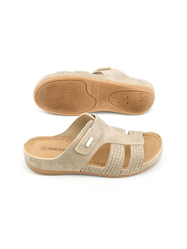 Yazlık Kadın Suni Deri Rahat İç Taban Tek Cırtlı Kemer Ayarlanabilir Günlük Terlik - Görsel 6