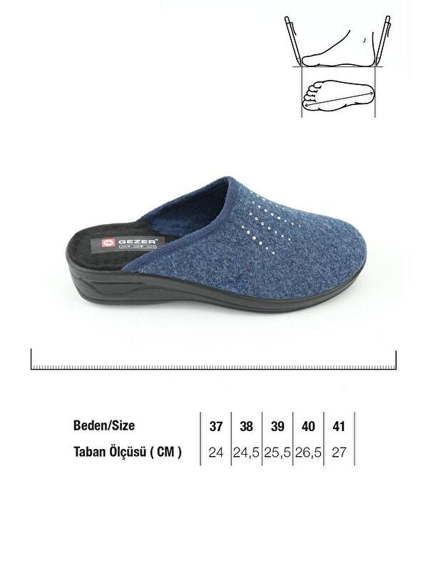 Gezer Mavi Gezer Kışlık Ev Kadın Bahçe Terliği