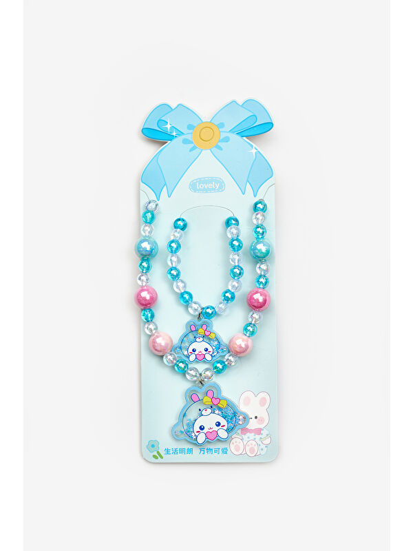 Le Mabelle Mavi  Cinnamoroll Figürlü Kız Çocuk Kolye ve Bileklik Set