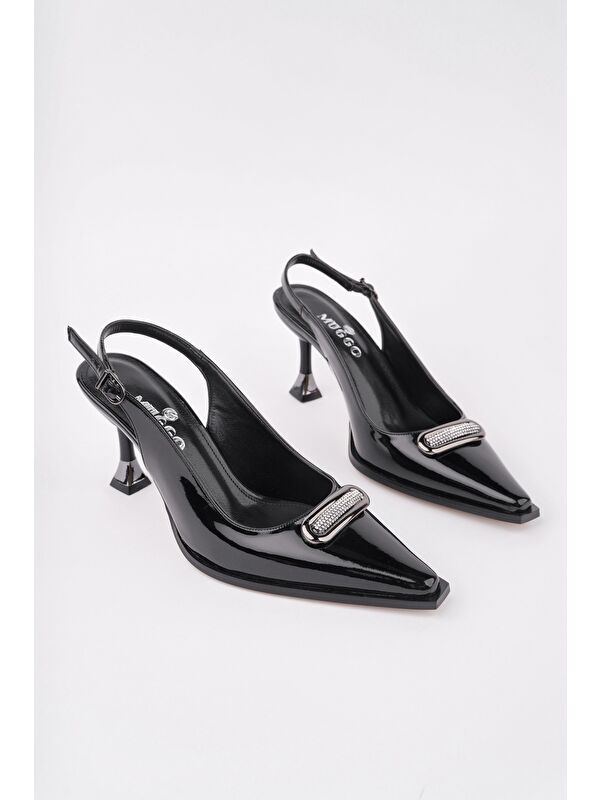 HEELS Arkası Açık Toka Detaylı Günlük Klasik Topuklu Kadın Stiletto Ayakkabı - Görsel 3