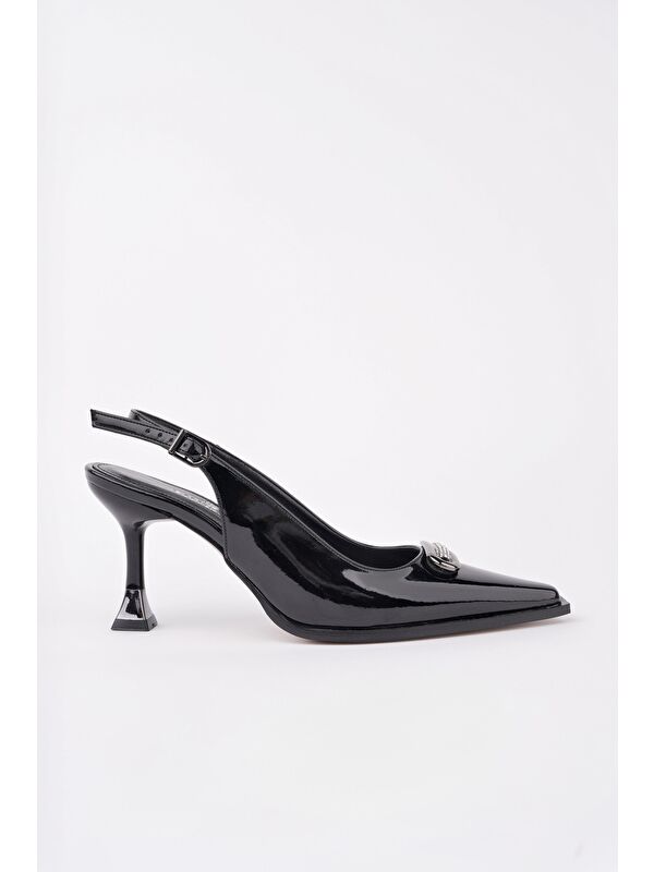 HEELS Arkası Açık Toka Detaylı Günlük Klasik Topuklu Kadın Stiletto Ayakkabı - Görsel 6