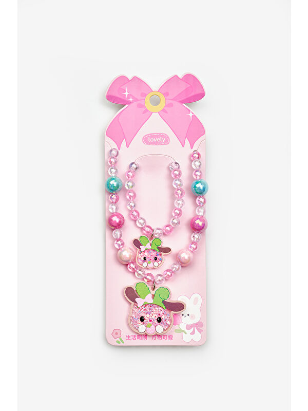 Le Mabelle Pembe  My Melody Figürlü Kız Çocuk Kolye ve Bileklik Set