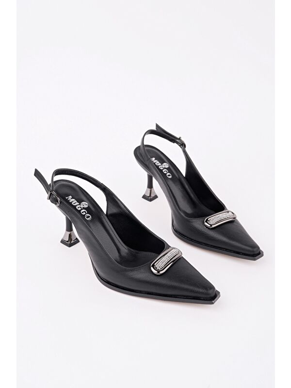 HEELS Arkası Açık Toka Detaylı Günlük Klasik Topuklu Kadın Stiletto Ayakkabı - Görsel 5