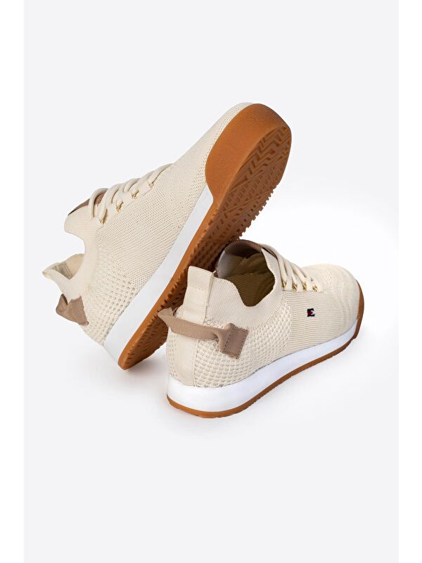 Yuvarlak Burunlu Bağcıklı Triko Detaylı Erkek Günlük Spor Ayakkabı - Görsel 4