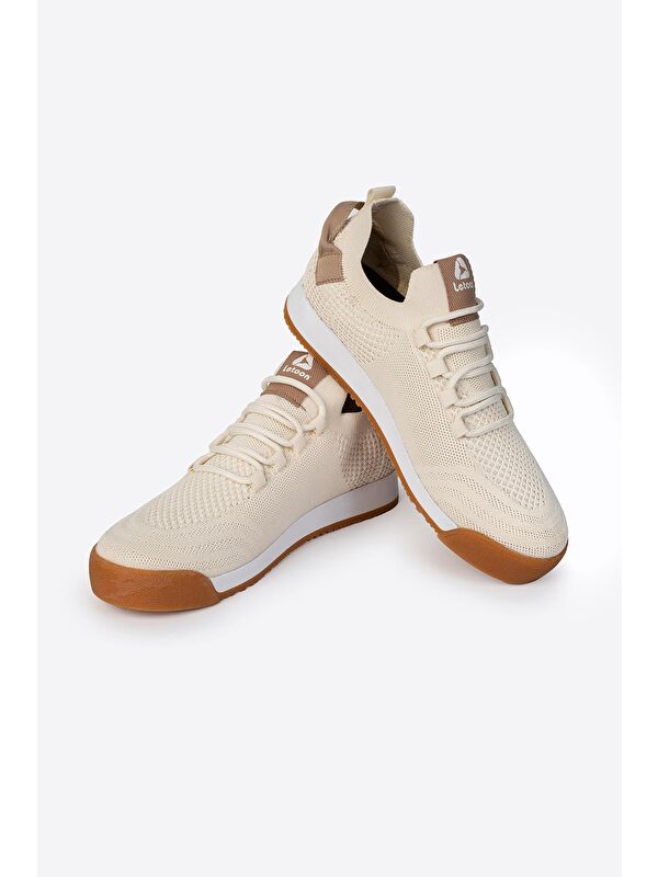 Yuvarlak Burunlu Bağcıklı Triko Detaylı Erkek Günlük Spor Ayakkabı - Görsel 5