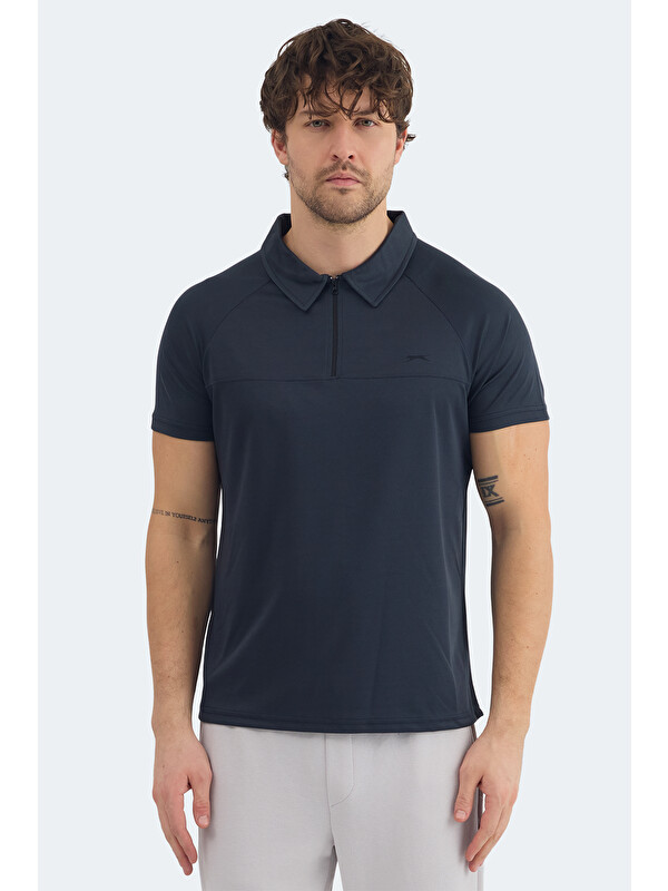 SLAZENGER REYANA Erkek Polo Yaka Koyu Gri Tişört