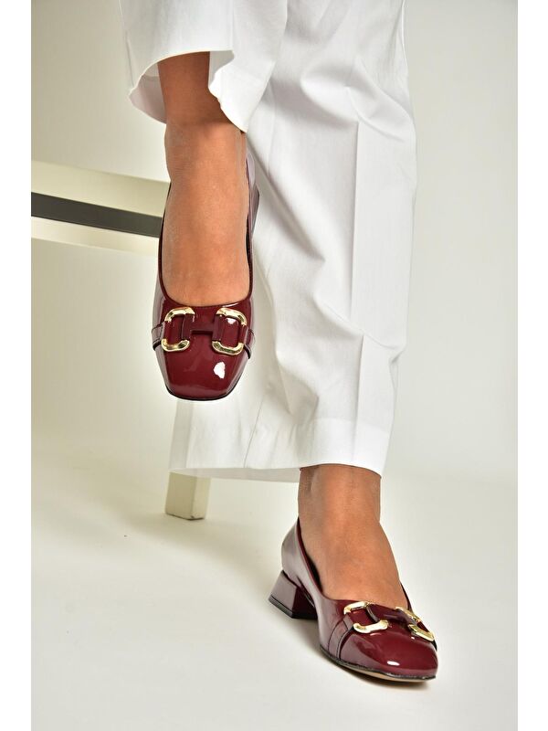 T5901228 Bordo Kadın Topuklu Ayakkabı - Görsel 4