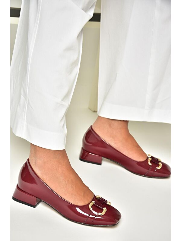 T5901228 Bordo Kadın Topuklu Ayakkabı - Görsel 5