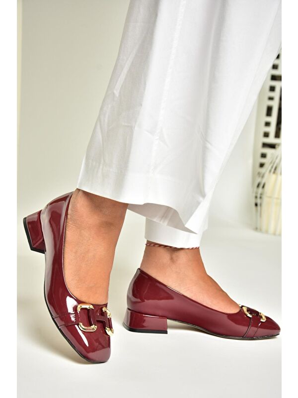 T5901228 Bordo Kadın Topuklu Ayakkabı - Görsel 7