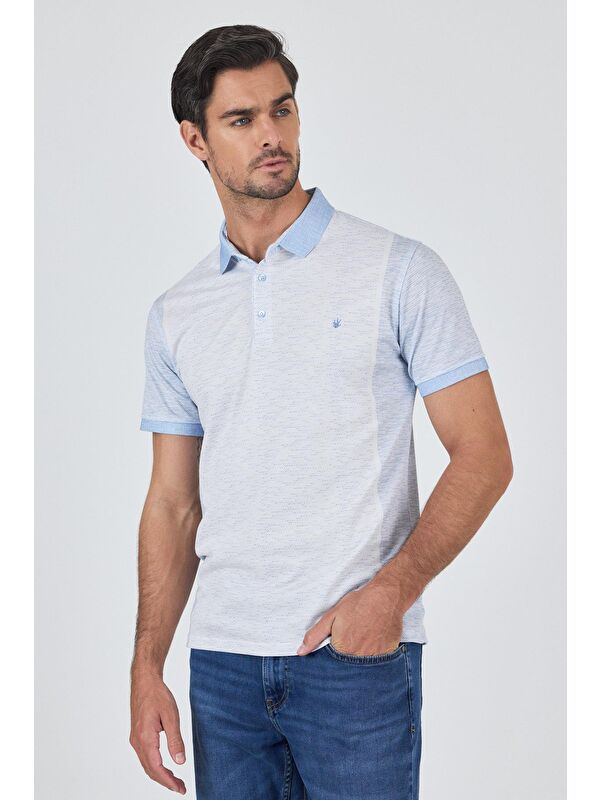 İMZA Kısa Kol Baskılı Pike Polo Yaka Cepsiz Slim Fit Tişört 1011250167