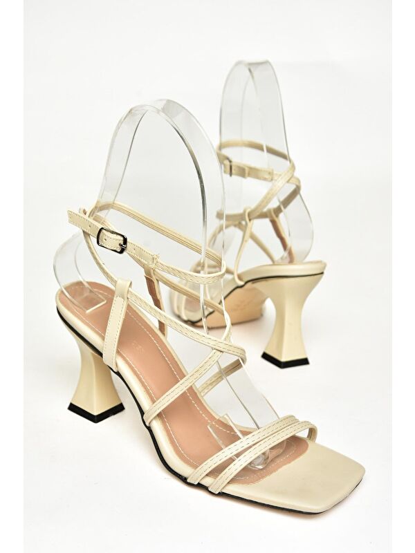 Bej Kadın Topuklu Ayakkabı - Görsel 3