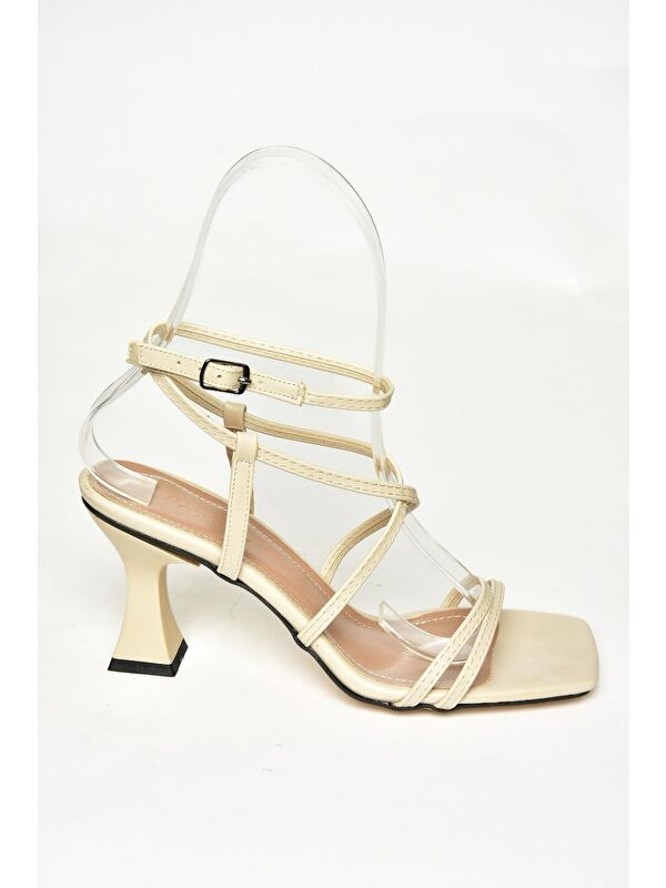 Bej Kadın Topuklu Ayakkabı - Görsel 4