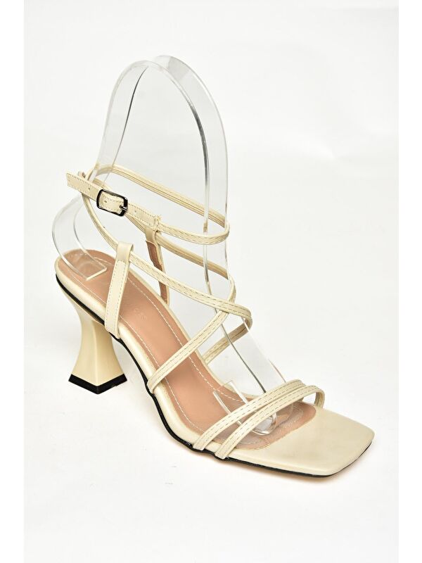 Bej Kadın Topuklu Ayakkabı - Görsel 5