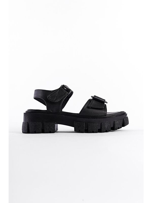 Kalın Tabanlı Gladyatör Kadın Sandalet - Görsel 3