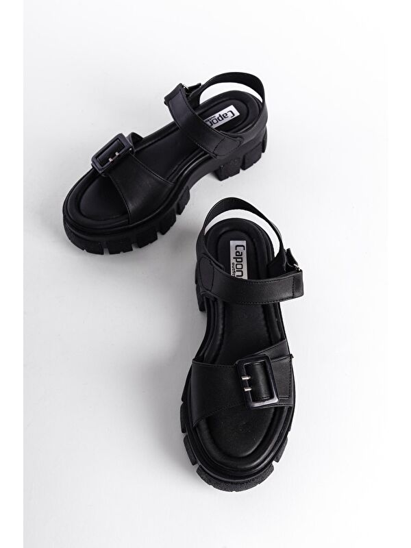 Kalın Tabanlı Gladyatör Kadın Sandalet - Görsel 5