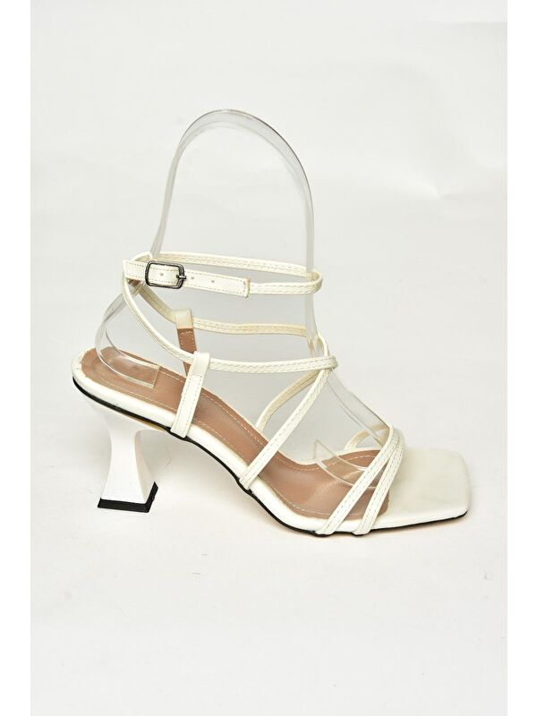 S9974410 Beyaz Kadın Topuklu Ayakkabı - Görsel 3