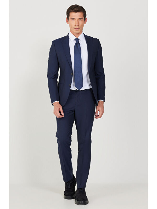 Altınyıldız Classics Erkek Lacivert Ekstra Slim Fit Spor Takım Elbise