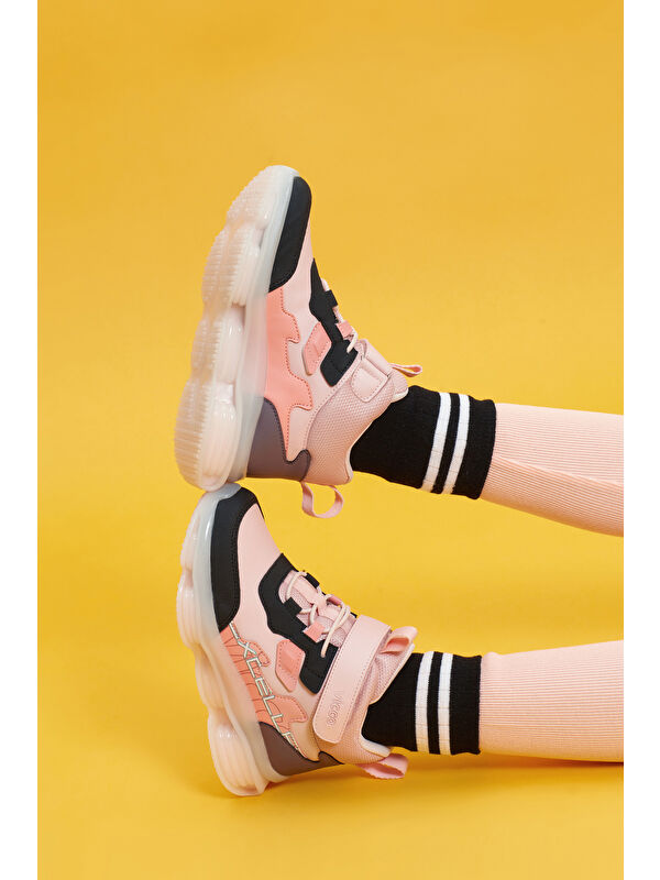 Heel Havalı Taban Kız Çocuk Pudra Bot - Görsel 3