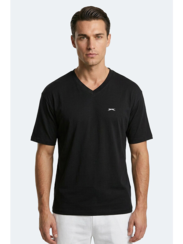 SLAZENGER KATRE Erkek Oversıze Siyah Tişört