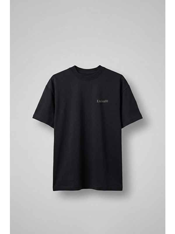 Abluka Online Erkek Oversize Boks Baskılı Pamuklu T-Shirt Siyah