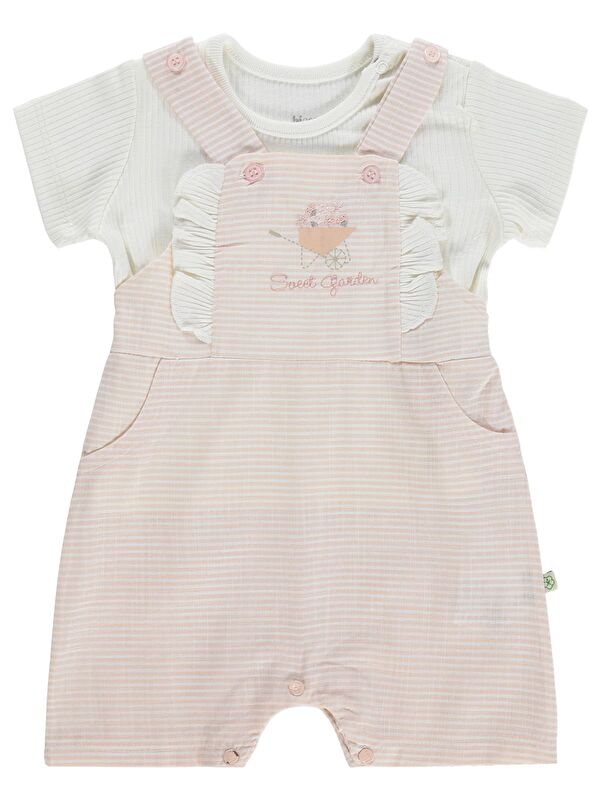 Minidamla Biorganik Sweet Garden 3-9 Ay Takım Salopet - Ekru