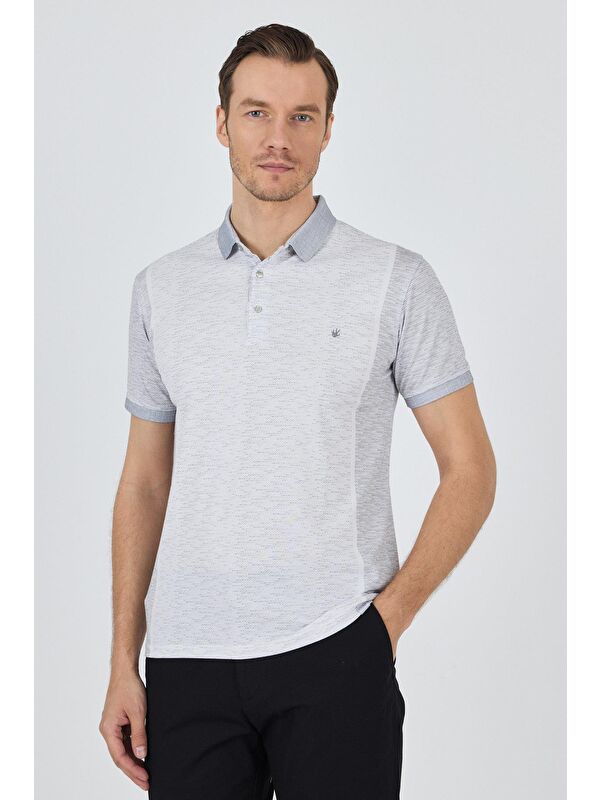 İMZA Kısa Kol Baskılı Pike Polo Yaka Cepsiz Slim Fit Tişört 1011250167