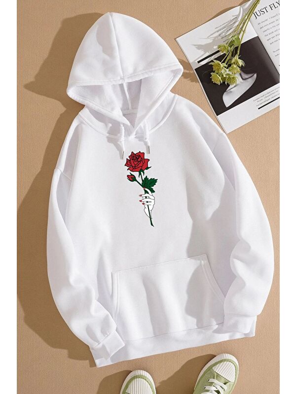 uyguntarz Unisex Rose Baskılı Sweatshirt