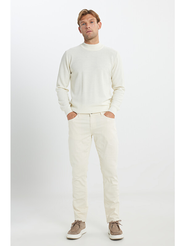 Altınyıldız Classics Erkek Ekru 360 Derece Her Yöne Esneyen Rahat Slim Fit Pantolon