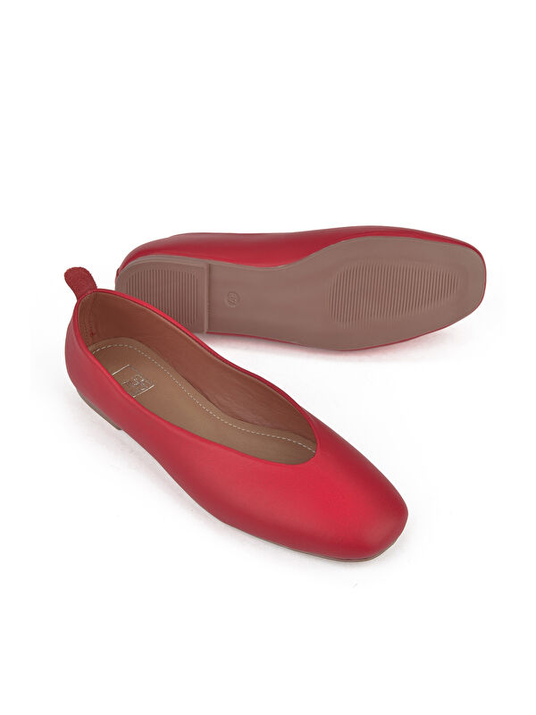 Ziya Ayakkabi Kırmızı Ziya Ayakkabi Hakiki Deri Kadın Babet 1511044Z105