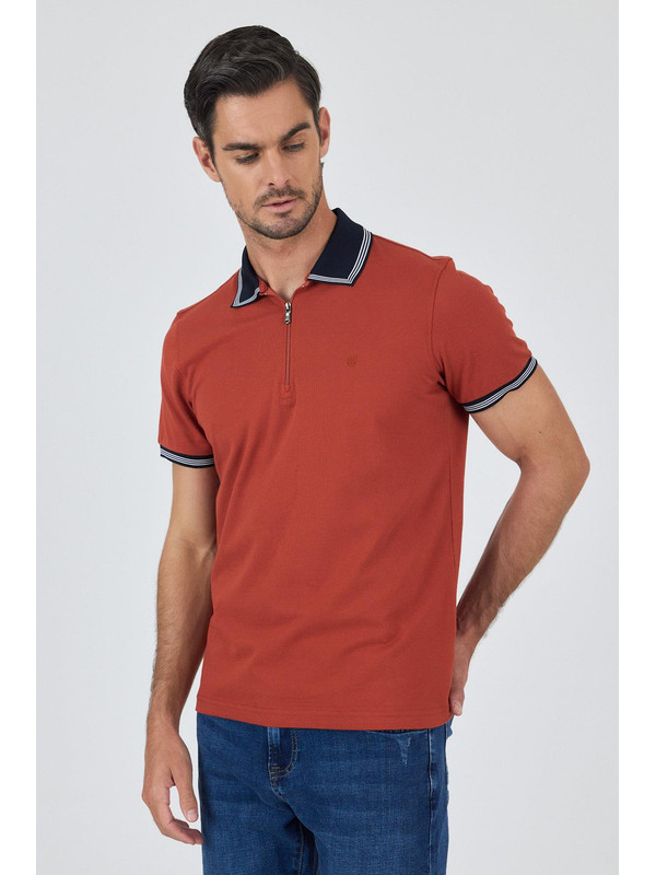 İMZA Kısa Kol Düz Pike Polo Yaka Cepsiz %100 Pamuk Slim Fit Tişört 1011250130