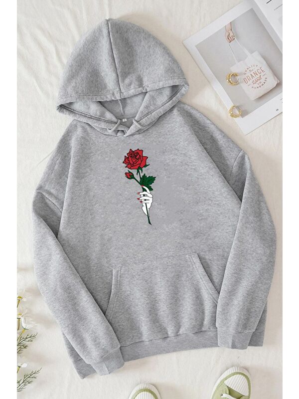 uyguntarz Unisex Rose Baskılı Sweatshirt