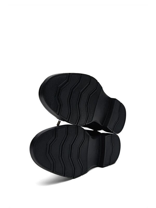 Erkek Siyah Rahat Kalıp Detaylı Uzun Hakiki Deri Bot - Görsel 4