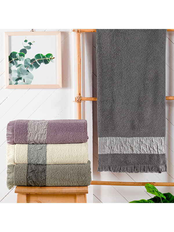 SCHAFER Crepe Armürlü Havlu 70x140 Cm-Antrasit