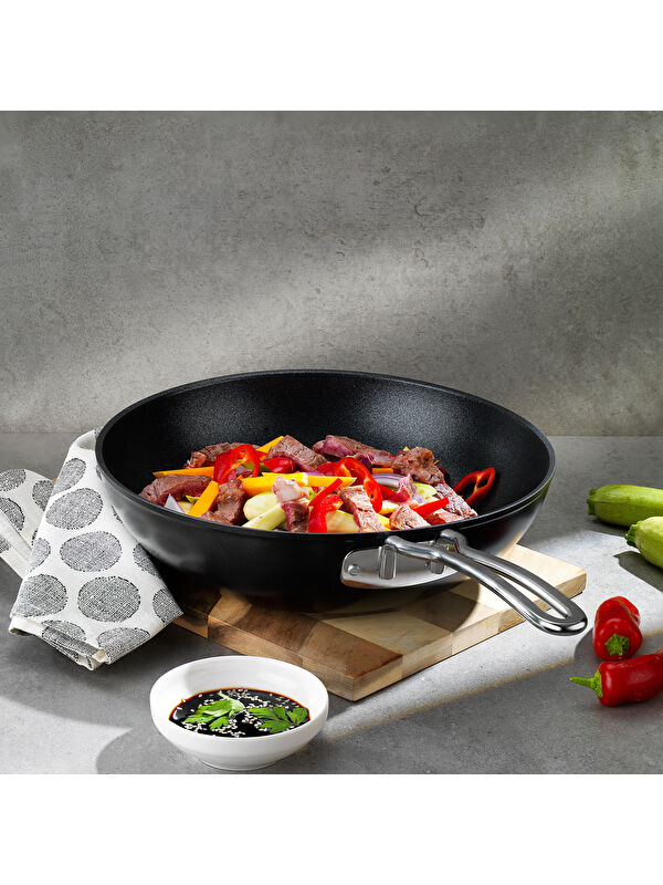 SCHAFER Gastronomie Master Granit Wok Tava 28Cm-Siyah
