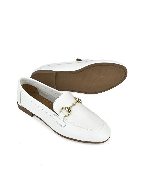 Hakiki Deri Kadın Ayakkabı 1511044Z201 Beyaz - Görsel 4