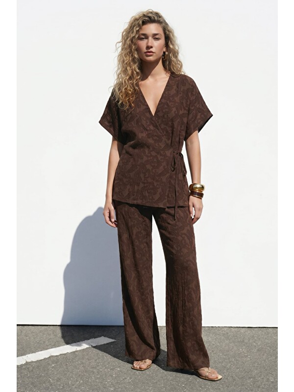 SATEEN Lily Pantolon - Kahve