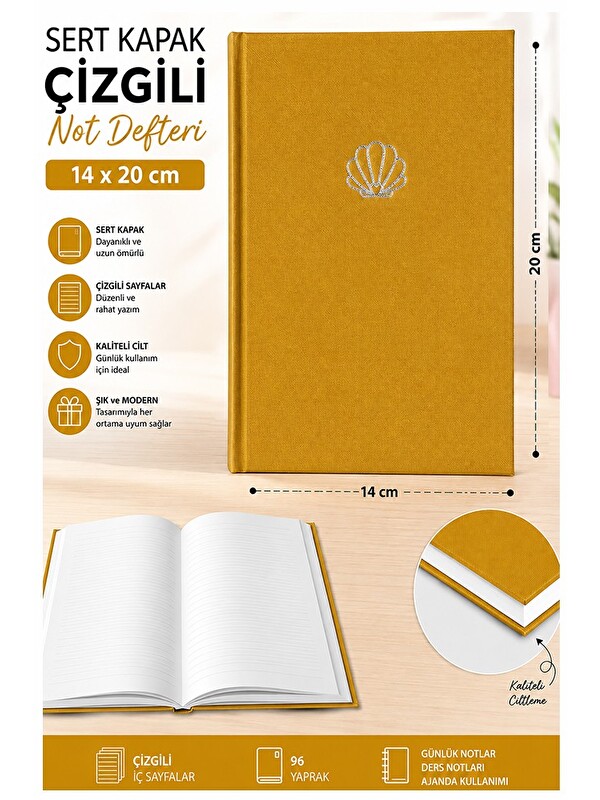 Artlantis Kaliteli Not Defteri A5 14x20cm 1 Adet Lizz Esp180c Çizgili Lastili Sert Kapak 168 Yaprak Ciltli Bür